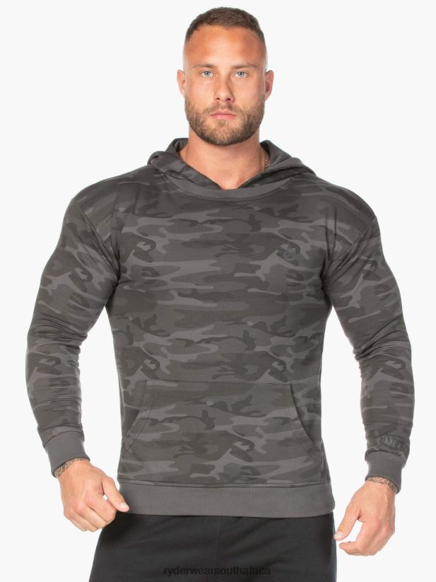 Men Ryderwear Camo Pullover Hoodie 2RT8VD1414 Black Camo Clothing