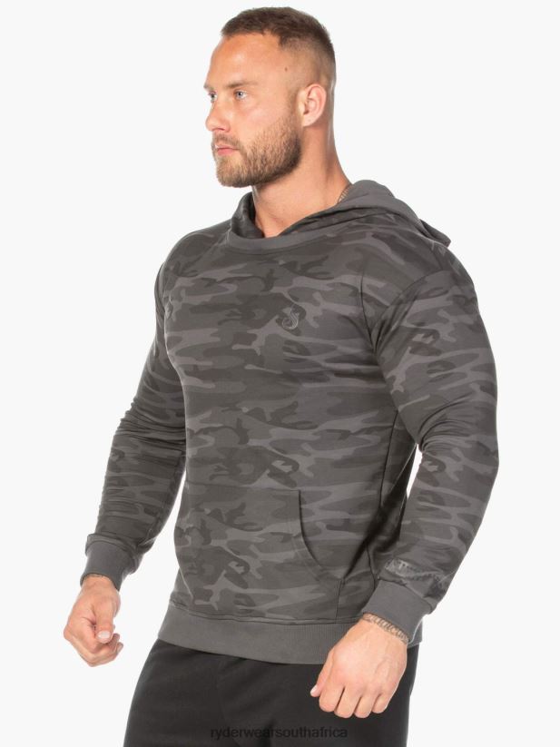 Men Ryderwear Camo Pullover Hoodie 2RT8VD1414 Black Camo Clothing