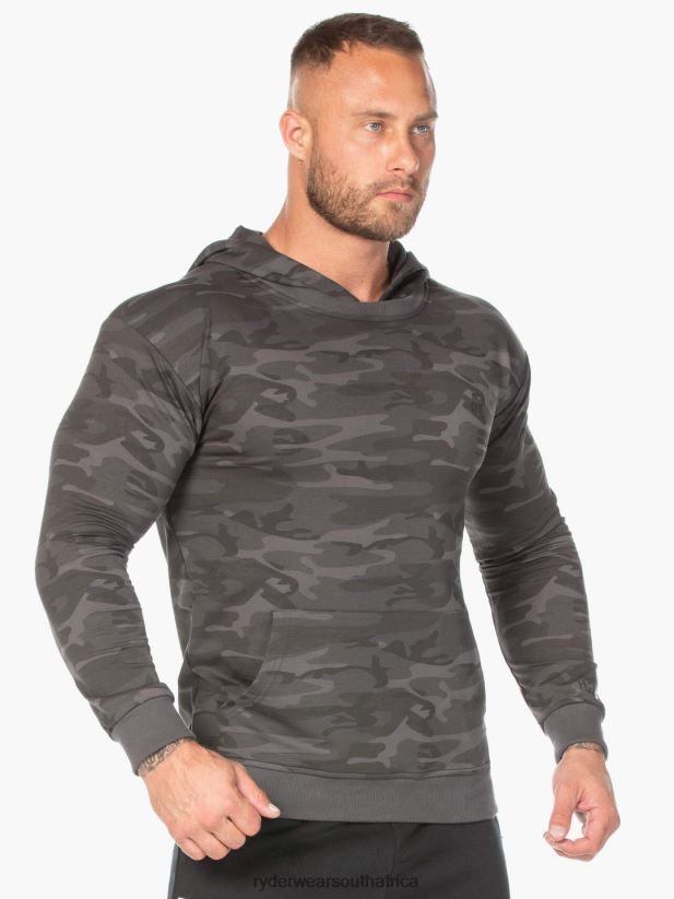 Men Ryderwear Camo Pullover Hoodie 2RT8VD1414 Black Camo Clothing