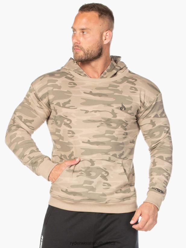 Men Ryderwear Camo Pullover Hoodie 2RT8VD1415 Tan Camo Clothing