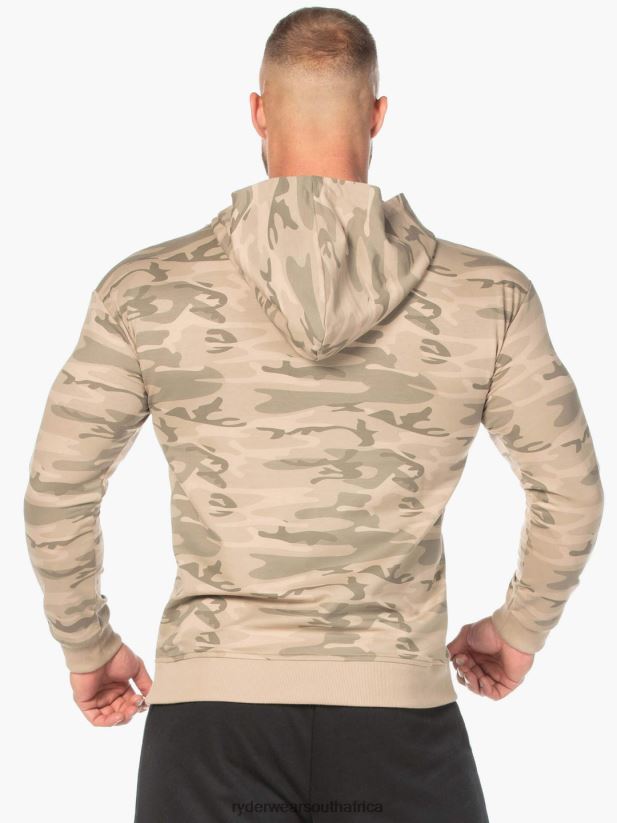 Men Ryderwear Camo Pullover Hoodie 2RT8VD1415 Tan Camo Clothing