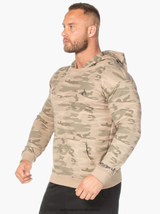 Men Ryderwear Camo Pullover Hoodie 2RT8VD1415 Tan Camo Clothing