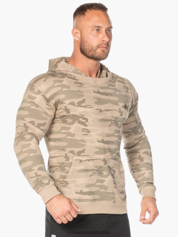 Men Ryderwear Camo Pullover Hoodie 2RT8VD1415 Tan Camo Clothing