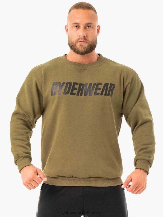 Men Ryderwear Ease Fleece Pullover 2RT8VD1406 Khaki Clothing