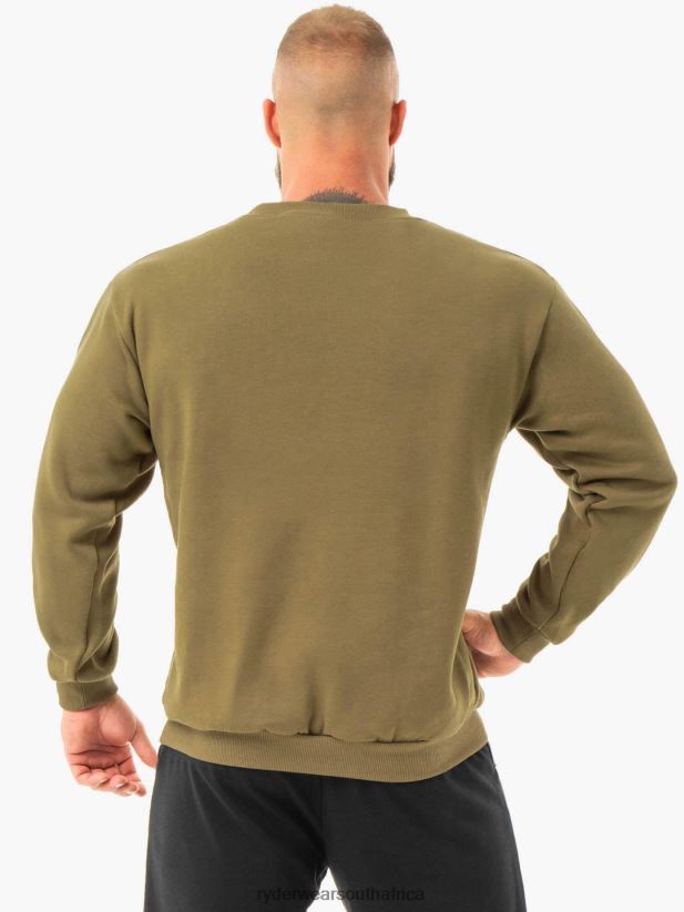 Men Ryderwear Ease Fleece Pullover 2RT8VD1406 Khaki Clothing