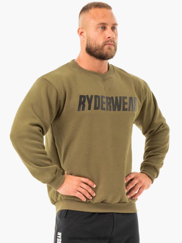 Men Ryderwear Ease Fleece Pullover 2RT8VD1406 Khaki Clothing