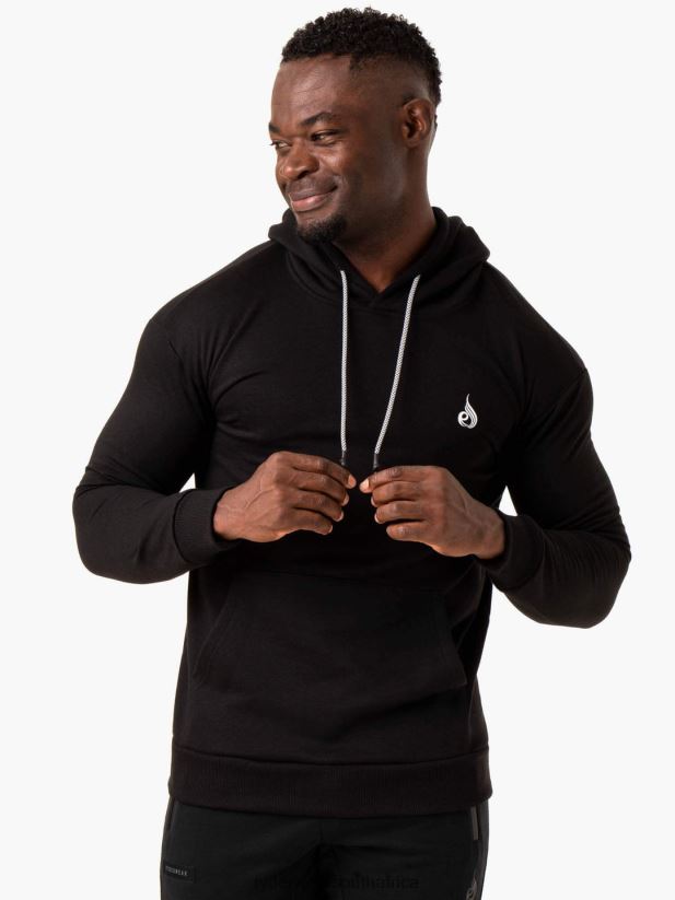 Men Ryderwear Impact Pullover Hoodie 2RT8VD1404 Black Clothing