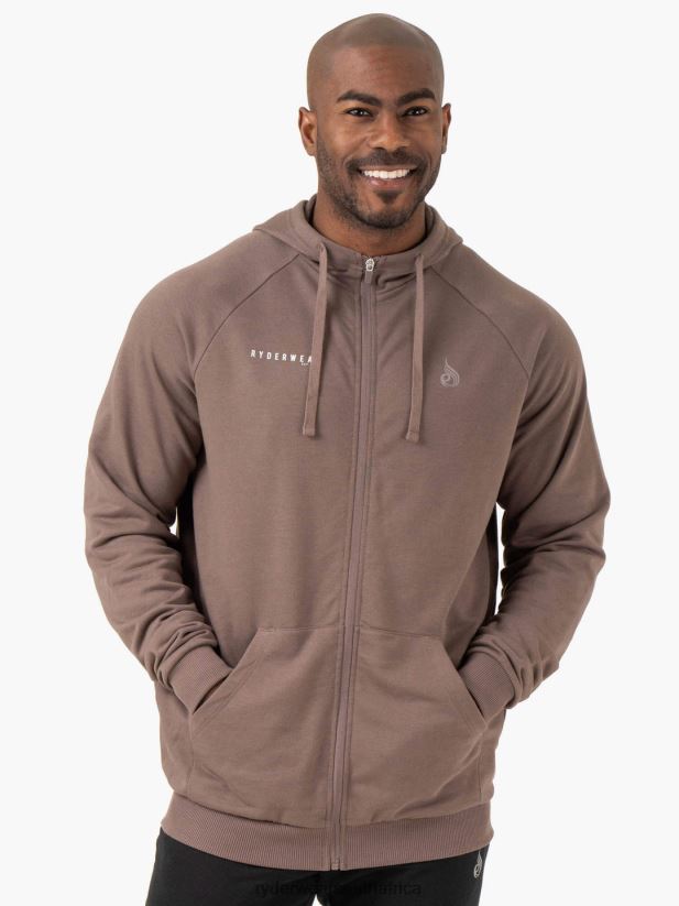 Men Ryderwear Pursuit Zip Up Hoodie 2RT8VD1372 Taupe Clothing