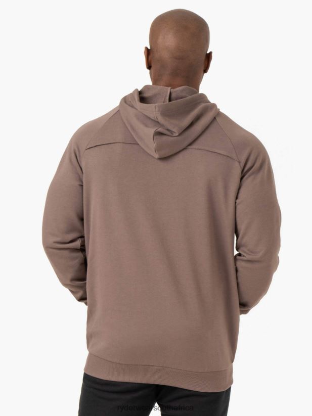 Men Ryderwear Pursuit Zip Up Hoodie 2RT8VD1372 Taupe Clothing