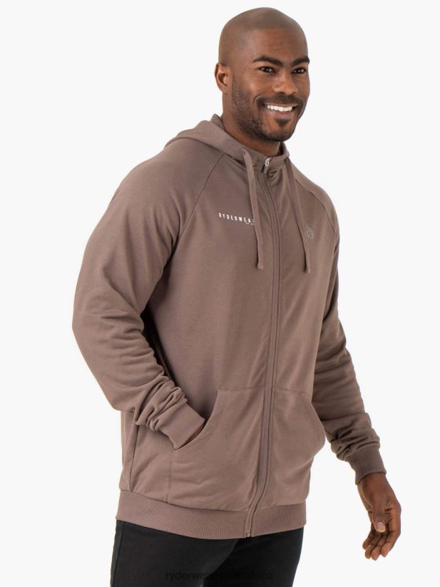 Men Ryderwear Pursuit Zip Up Hoodie 2RT8VD1372 Taupe Clothing