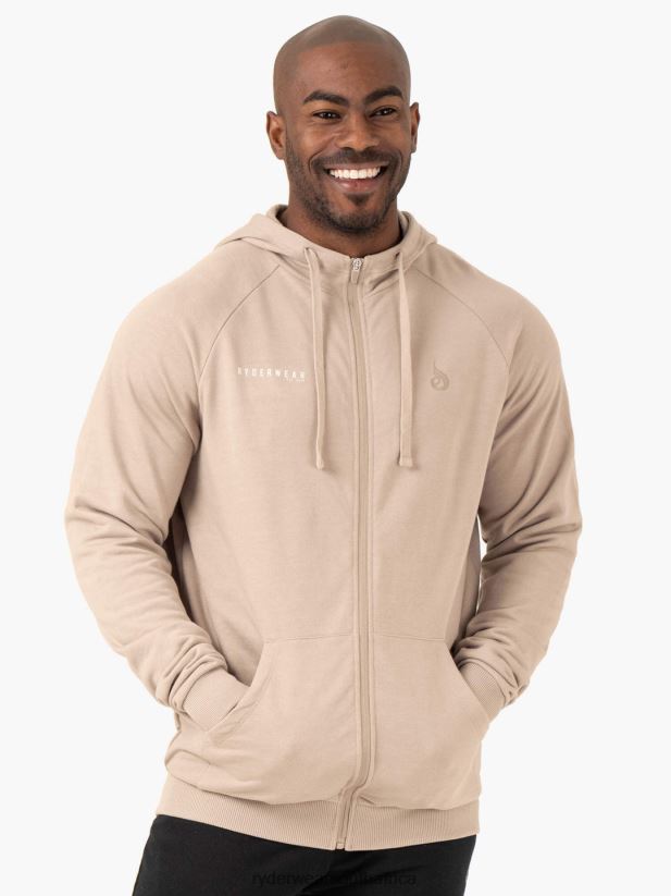 Men Ryderwear Pursuit Zip Up Hoodie 2RT8VD1373 Sand Clothing