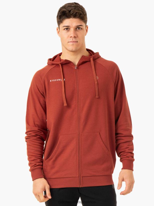 Men Ryderwear Pursuit Zip Up Hoodie 2RT8VD1374 Red Clay Clothing