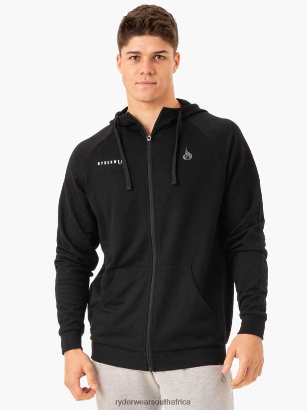 Men Ryderwear Pursuit Zip Up Hoodie 2RT8VD1376 Black Clothing