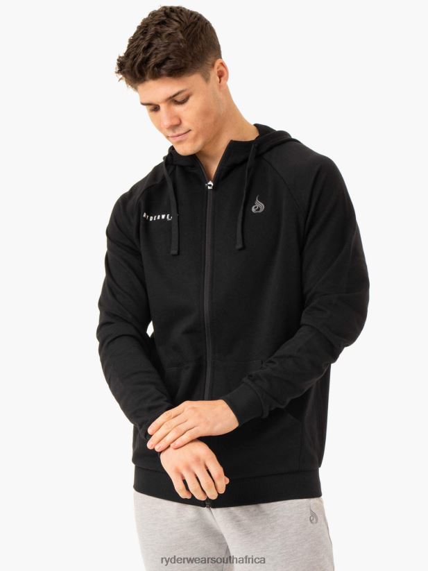 Men Ryderwear Pursuit Zip Up Hoodie 2RT8VD1376 Black Clothing