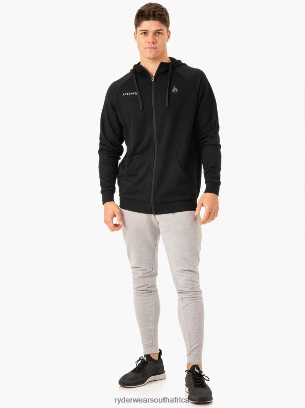 Men Ryderwear Pursuit Zip Up Hoodie 2RT8VD1376 Black Clothing