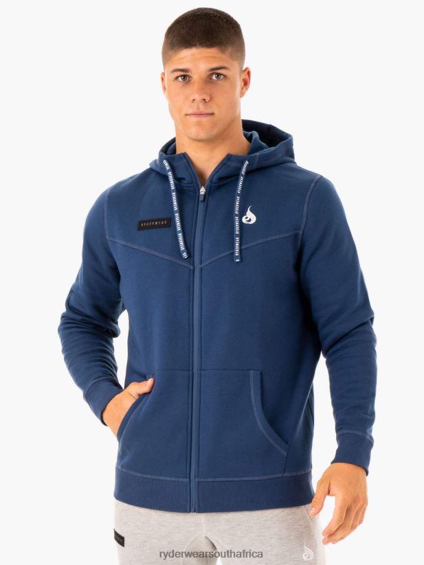 Men Ryderwear Recharge Zip Up Hoodie 2RT8VD1379 Blue Clothing