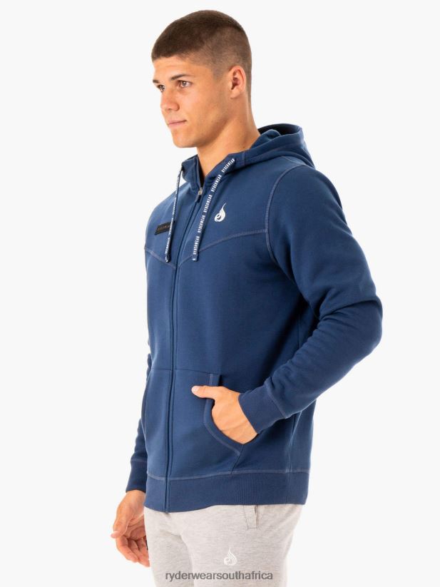 Men Ryderwear Recharge Zip Up Hoodie 2RT8VD1379 Blue Clothing