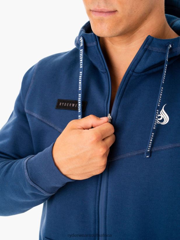 Men Ryderwear Recharge Zip Up Hoodie 2RT8VD1379 Blue Clothing