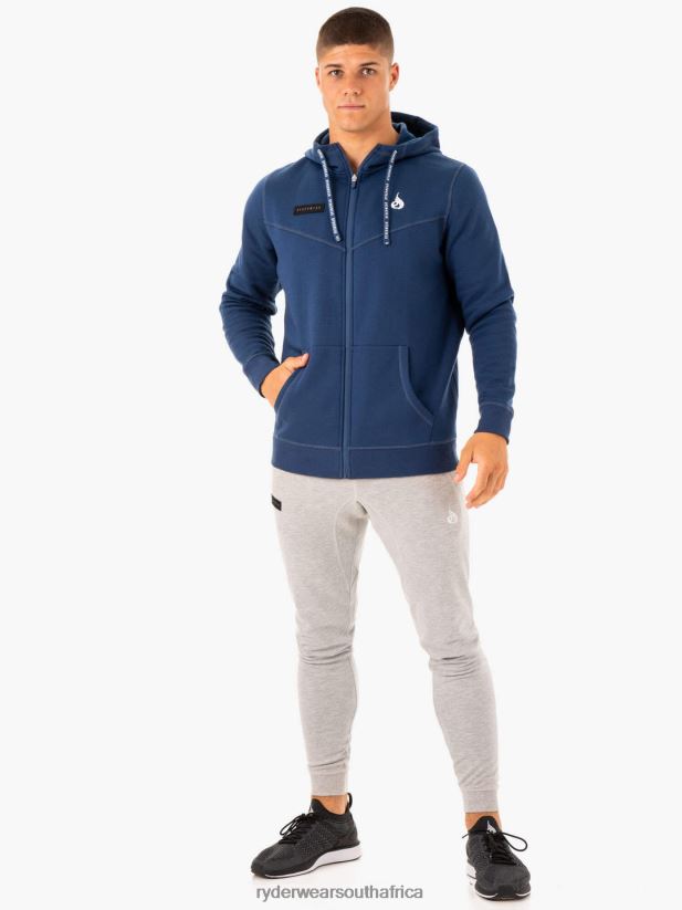 Men Ryderwear Recharge Zip Up Hoodie 2RT8VD1379 Blue Clothing