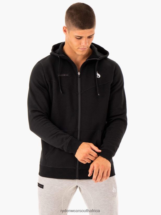 Men Ryderwear Recharge Zip Up Hoodie 2RT8VD1381 Black Clothing