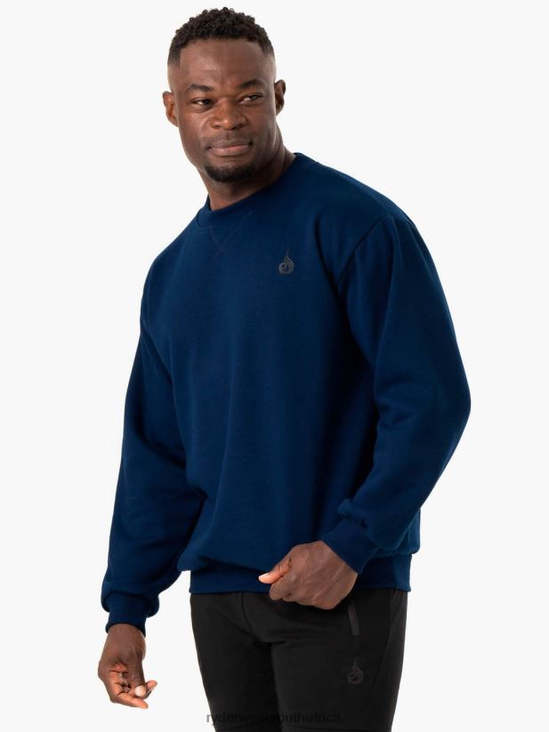 Men Ryderwear Reset Fleece Crew Neck 2RT8VD1400 Blue Clothing