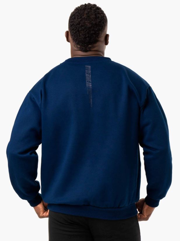 Men Ryderwear Reset Fleece Crew Neck 2RT8VD1400 Blue Clothing