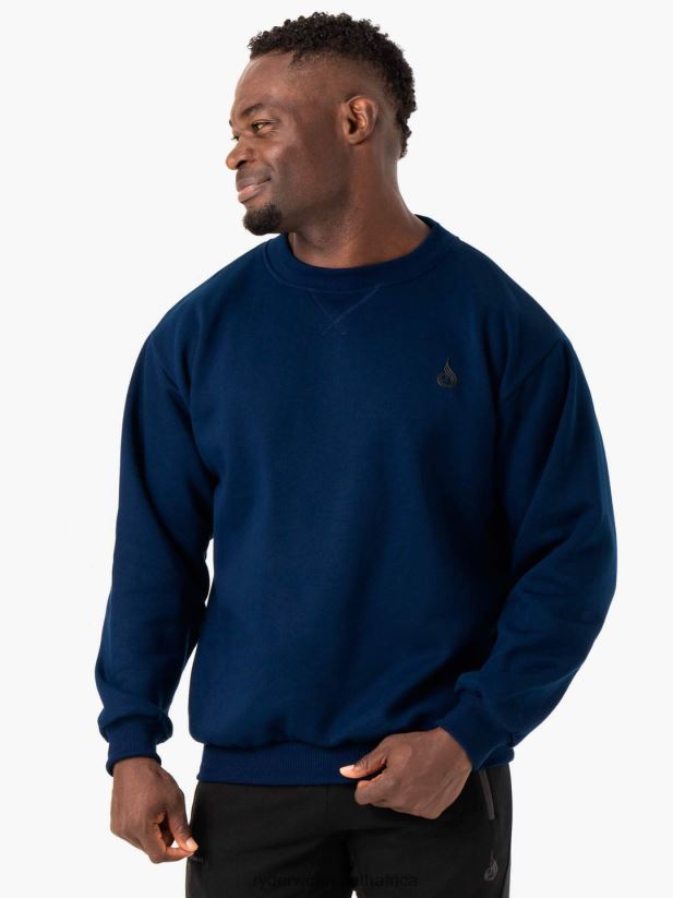 Men Ryderwear Reset Fleece Crew Neck 2RT8VD1400 Blue Clothing