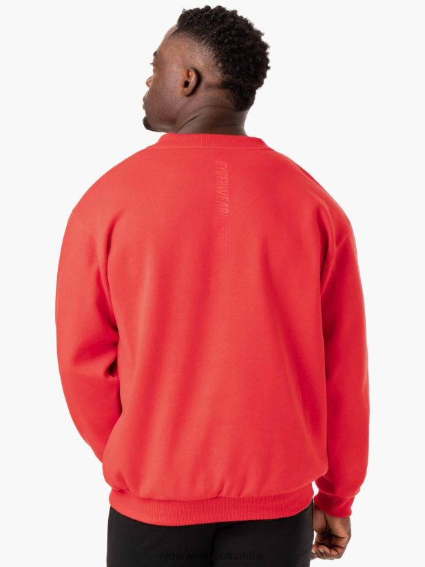 Men Ryderwear Reset Fleece Crew Neck 2RT8VD1402 Red Clothing