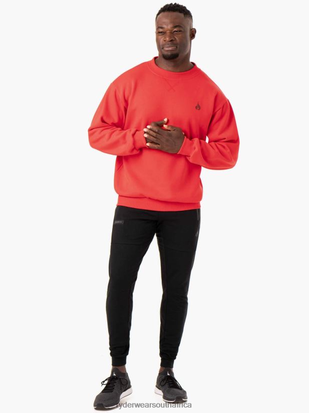 Men Ryderwear Reset Fleece Crew Neck 2RT8VD1402 Red Clothing