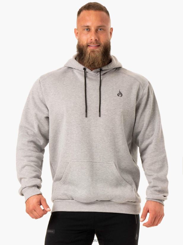 Men Ryderwear Reset Pullover Hoodie 2RT8VD1398 Grey Marl Clothing