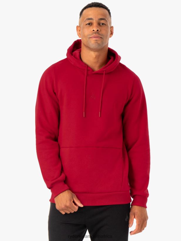 Men Ryderwear Restore Pullover Hoodie 2RT8VD1384 Burgundy Clothing