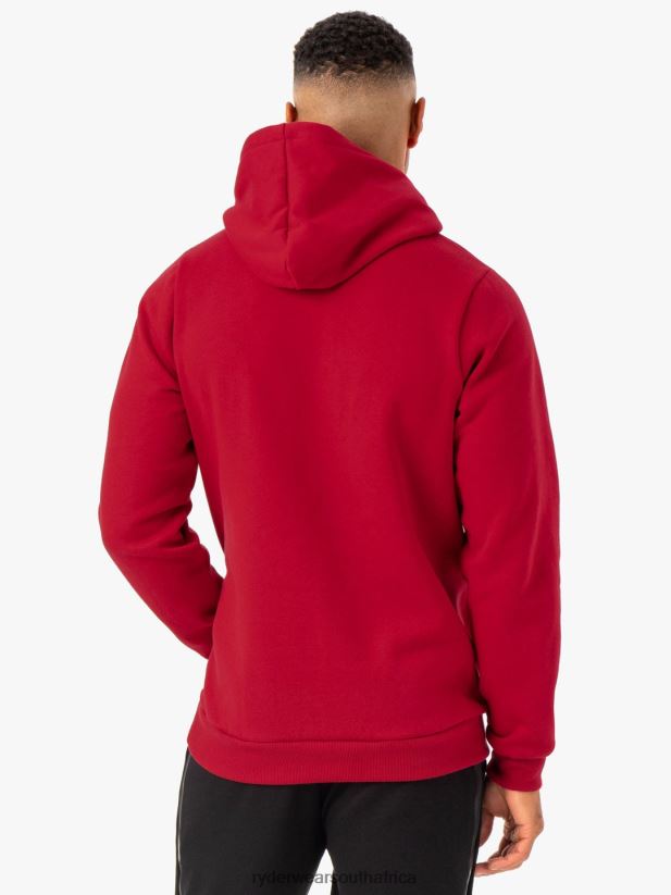 Men Ryderwear Restore Pullover Hoodie 2RT8VD1384 Burgundy Clothing