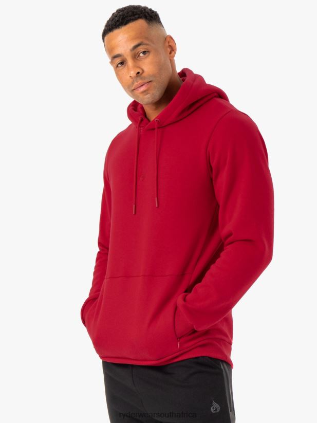 Men Ryderwear Restore Pullover Hoodie 2RT8VD1384 Burgundy Clothing