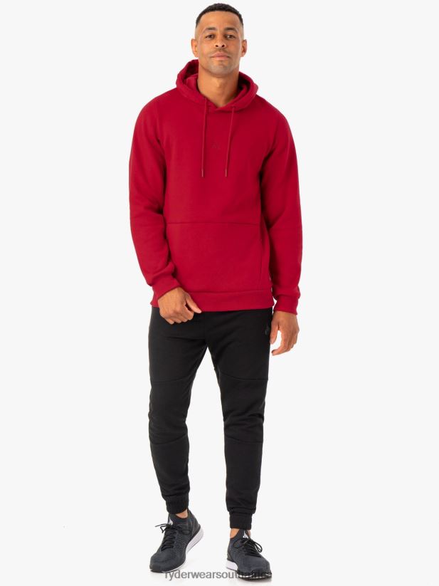 Men Ryderwear Restore Pullover Hoodie 2RT8VD1384 Burgundy Clothing