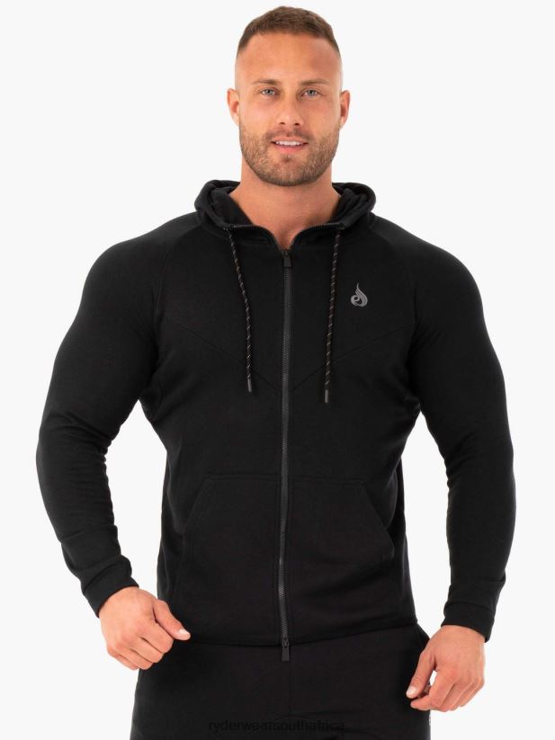 Men Ryderwear Athletic Zip Up Hoodie Jacket 2RT8VD1416 Black Clothing