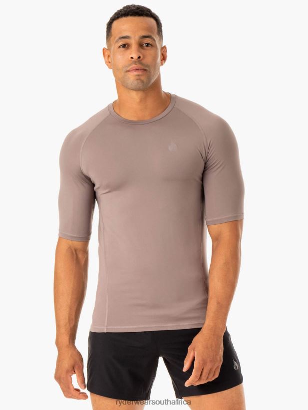 Men Ryderwear Division Base Layer T-Shirt 2RT8VD1242 Taupe Clothing