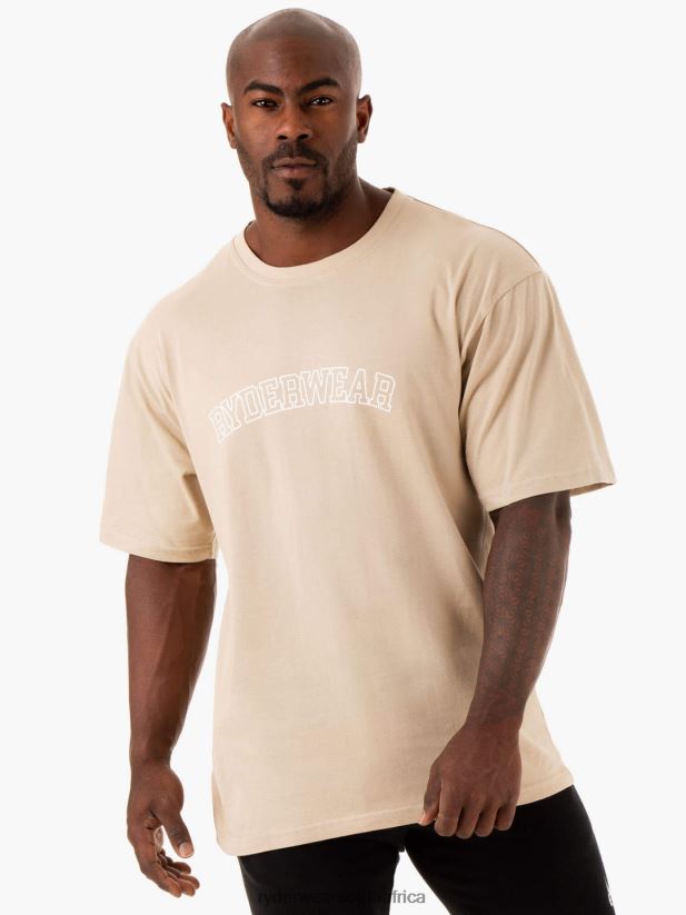 Men Ryderwear Oversized T-Shirt 2RT8VD1231 Sandstone Clothing