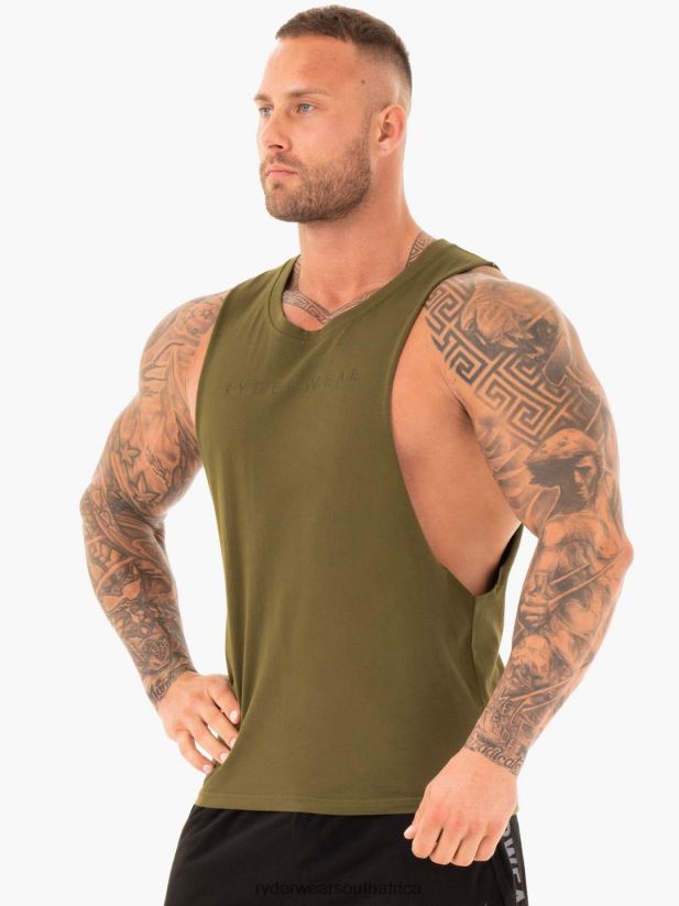 Men Ryderwear Active Cotton Baller Tank 2RT8VD1356 Khaki Clothing