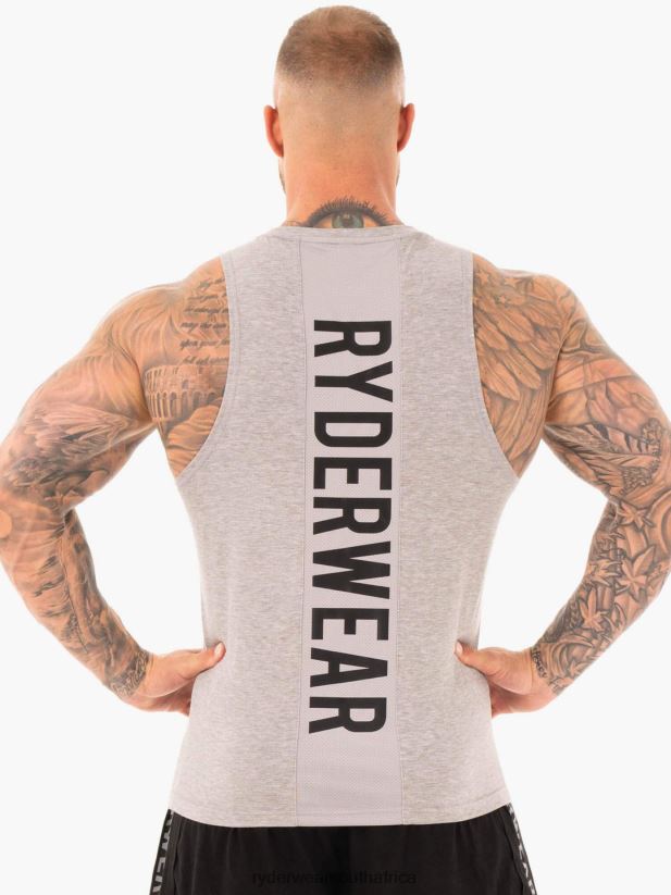 Men Ryderwear Athletic Cut Tank 2RT8VD1354 Grey Marl Clothing