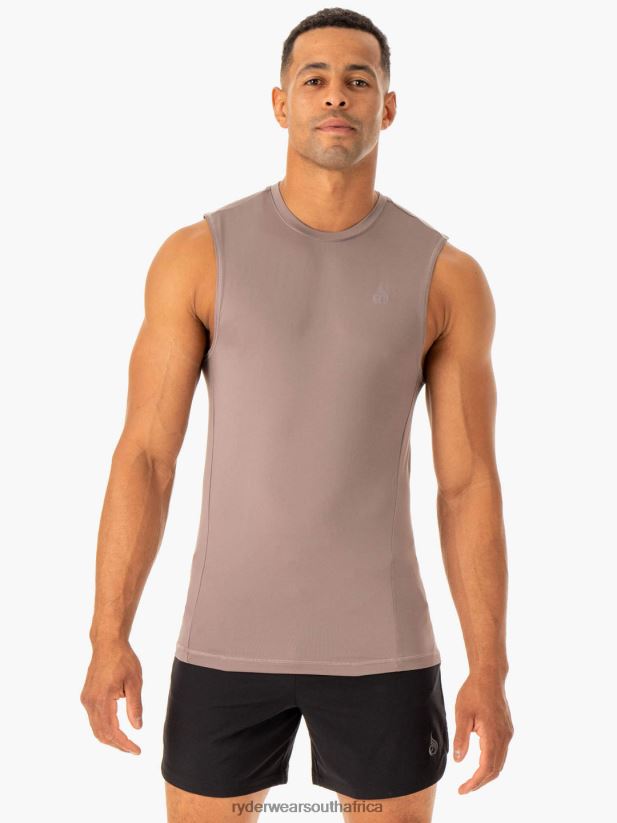 Men Ryderwear Division Base Layer Tank 2RT8VD1318 Taupe Clothing