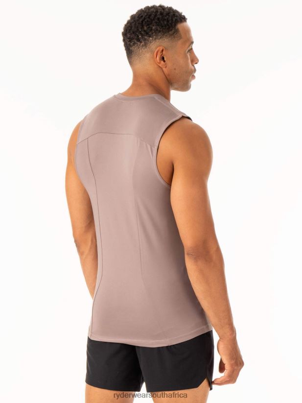 Men Ryderwear Division Base Layer Tank 2RT8VD1318 Taupe Clothing