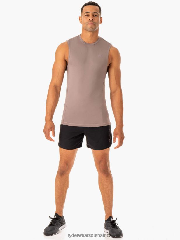 Men Ryderwear Division Base Layer Tank 2RT8VD1318 Taupe Clothing