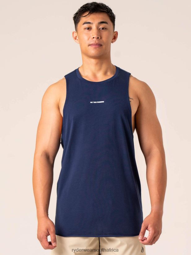 Men Ryderwear Emerge Drop Armhole Tank 2RT8VD1289 Navy Clothing