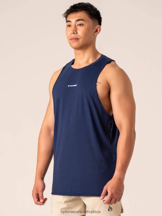 Men Ryderwear Emerge Drop Armhole Tank 2RT8VD1289 Navy Clothing