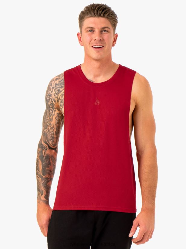 Men Ryderwear Enhance Baller Tank 2RT8VD1322 Burgundy Clothing