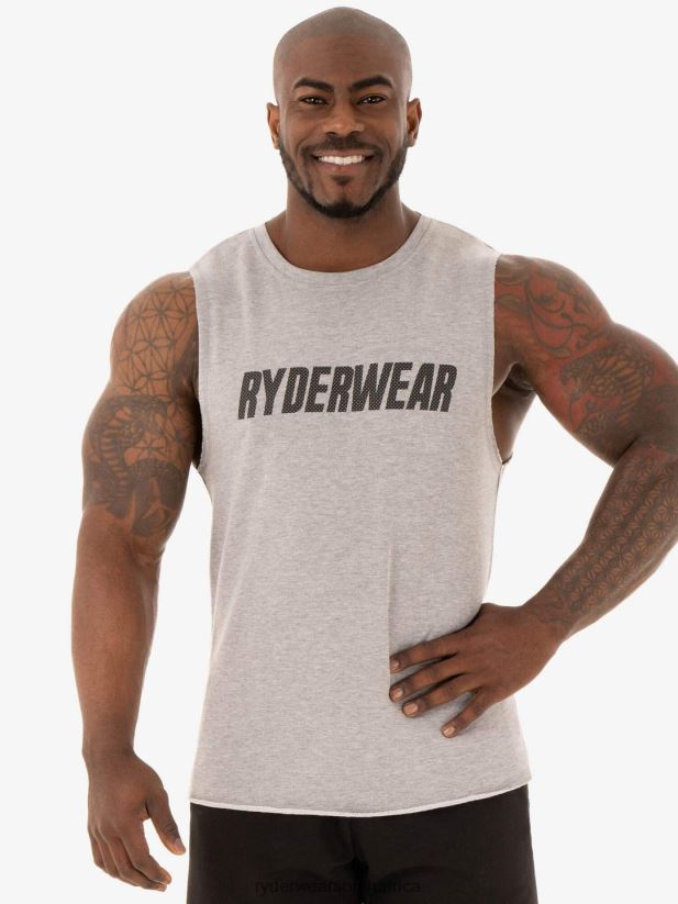 Men Ryderwear Flex Fleece Tank 2RT8VD1350 Grey Marl Clothing