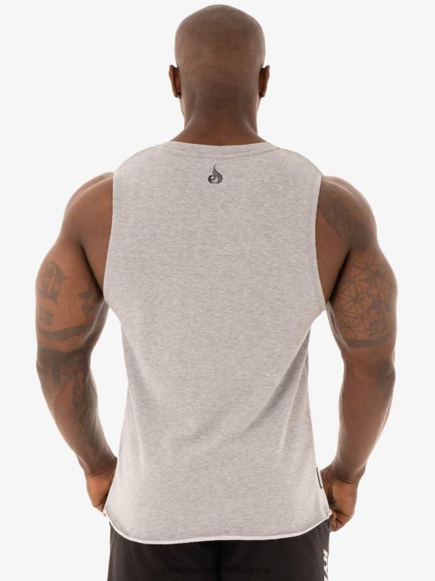 Men Ryderwear Flex Fleece Tank 2RT8VD1350 Grey Marl Clothing