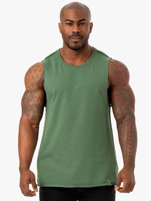 Men Ryderwear Force Fleece Tank 2RT8VD1327 Green Clothing