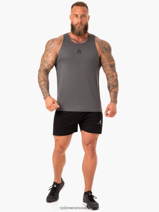 Men Ryderwear Heighten Mesh Regular Tank 2RT8VD1335 Charcoal Clothing