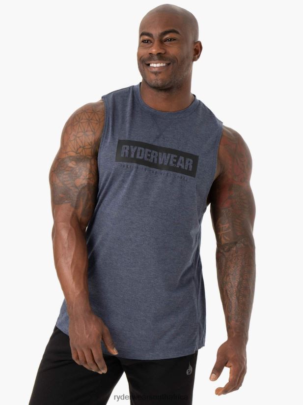 Men Ryderwear Iron Baller Tank 2RT8VD1348 Navy Marl Clothing